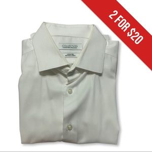 Collection By Michael Strahan White Long Sleeve Dress Shirt -18 Neck 34-35
